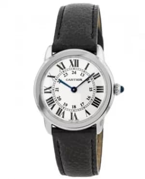 Cartier Ronde Solo Quartz Black Leather Strap Womens Watch WSRN0019 WSRN0019