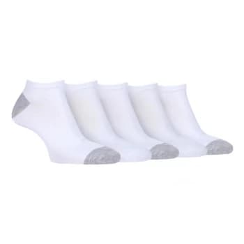 Farah 5 Pack Bamboo Trainer Socks Mens - White