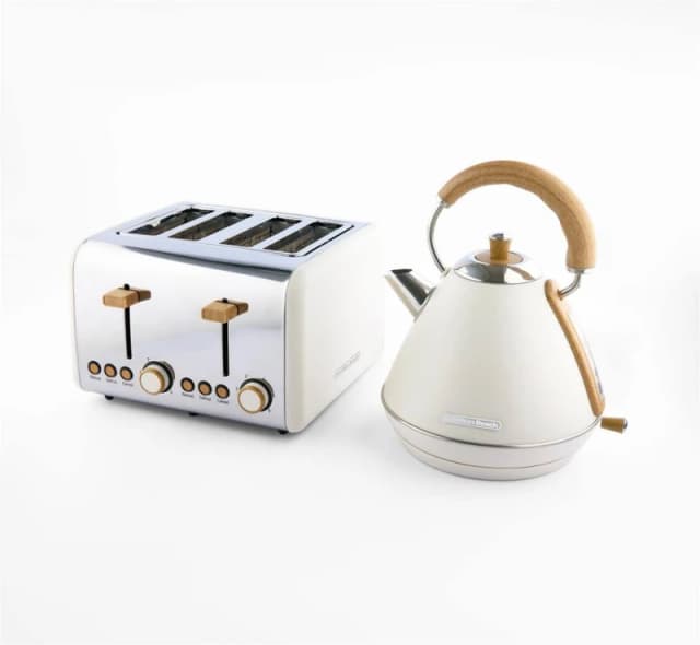 Hamilton Beach Scandi Pyramid Kettle & Toaster Set - Cream Cream Unisex