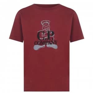 CP COMPANY Junior Boys Goggle Logo T Shirt - Red 576