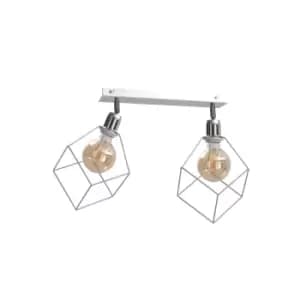 Ruben Twin Ceiling Spotlight Silver, 53cm, 2x E27