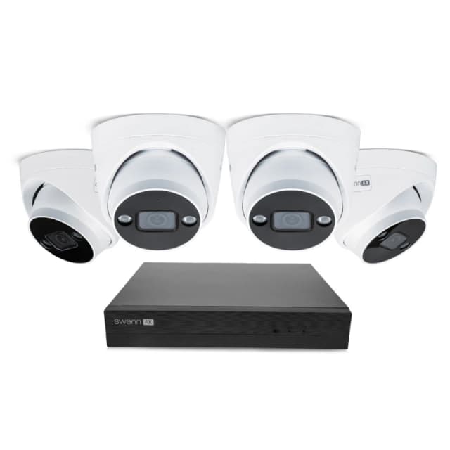 Swann AdvancedX 4K Wired NVR CCTV 4 Dome Camera Kit 8 Channel 1TB HDD