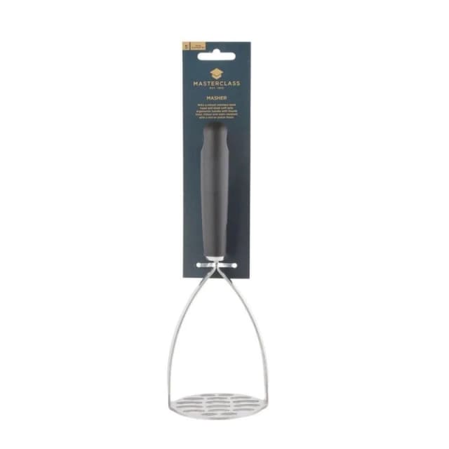 Masterclass Soft Grip Stainless Steel Masher Black