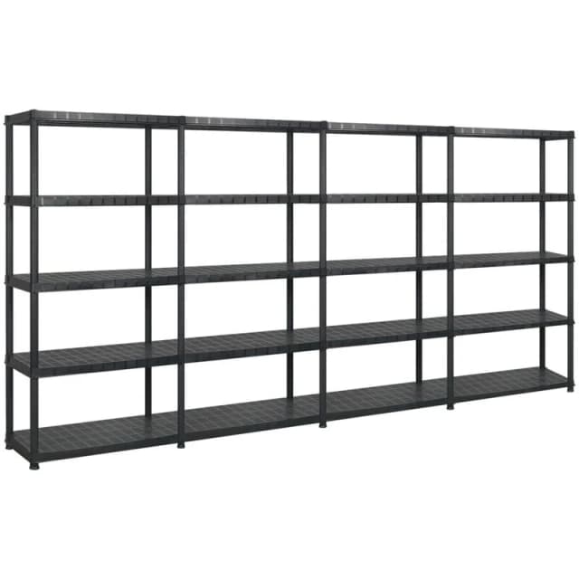 VIDAXL Vidaxl - Storage Shelf 5-Tier Black 366x45.7x185cm Plastic 8720286289266