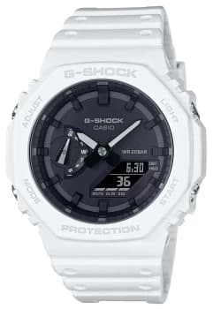 Mens G-Shock GA-2100-7AER Octagon Series White Wristwatch Colour - Black