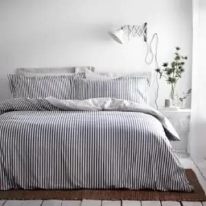 The Linen Yard Hebden King Duvet Cover Set Cotton Navy / Grey