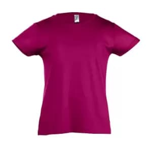 SOLS Girls Cherry Short Sleeve T-Shirt (12yrs) (Fuchsia)