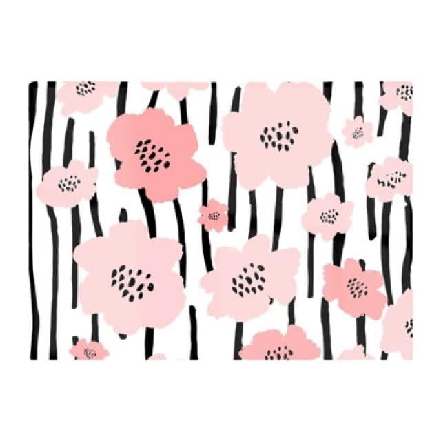 Warren Reed Designer Pastel Pink Flowers Glass Chopping Board