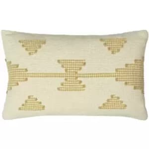 Furn Sonny Geometric Stitch 100% Cotton Cushion Cover, Honey, 30 x 50 Cm