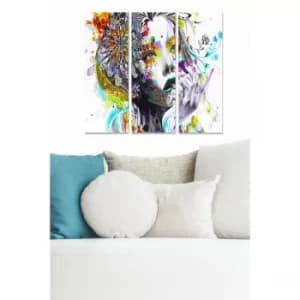 MDF7436501598570 Multicolor Decorative MDF Painting (3 Pieces)