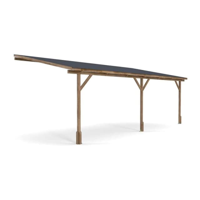 Dunster House Wooden Lean To Gazebo With Super Felt 6M X 3M Pressure Treated Wall Mounted Utopia