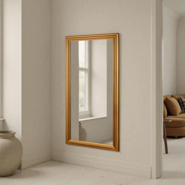 Yearn Contemporary Gold Framed Bevelled Mirror