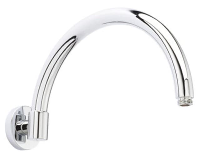 Balterley Round Wall Mount Curved Shower Arm Chrome 303mm Silver