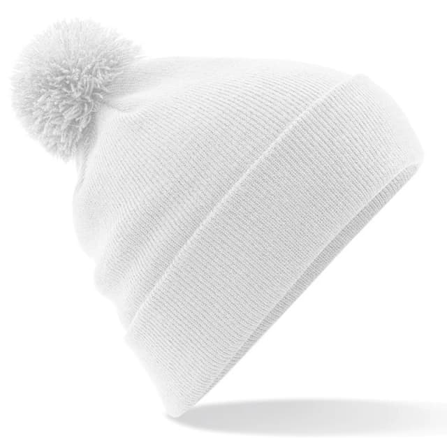 Beechfield Beechfield Men Original Pom Pom Winter Beanie Hat in White White One Size Male 5057080745975