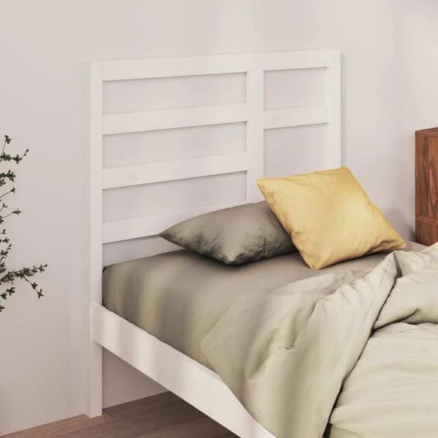 Vidaxl Bed Headboard White 106X4X104cm Solid Wood Pine, White 818126