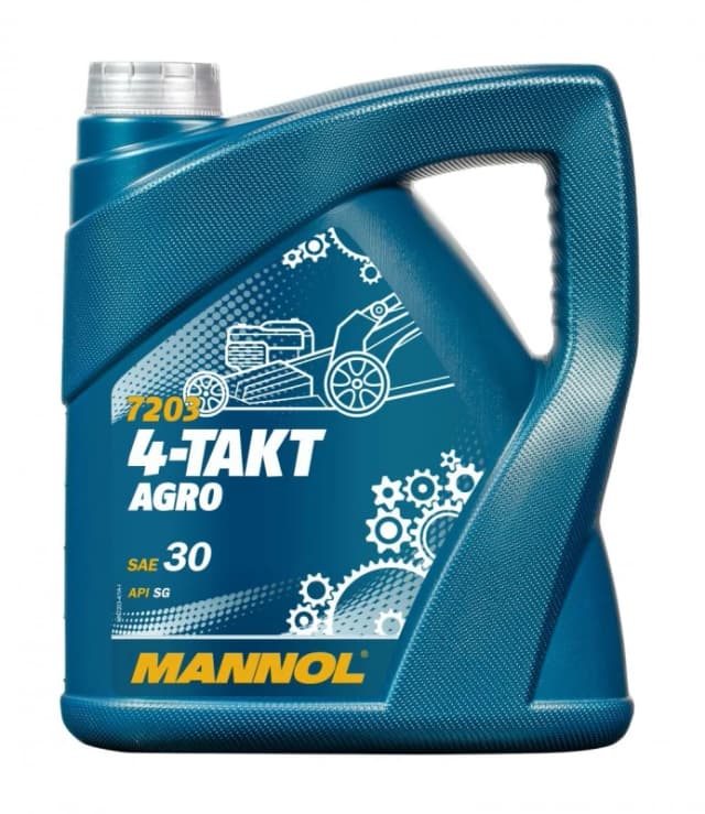 Mannol Engine Oil 4-Takt Agro Sae 30 7203 Mineral Cold Starts Antifoam 4 Litre