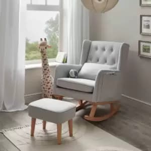Babymore Lux Nursing Chair with Stool - Grey
