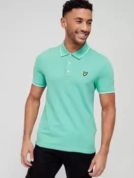 Lyle & Scott Tipped Polo Shirt - Green/White , Green/White, Size S, Men
