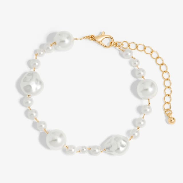 Jon Richard Gold Plated Baroque Mixed Pearl Bracelet Gold