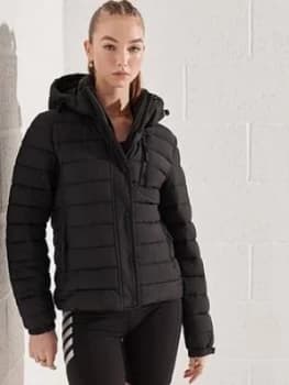 Superdry Classic Fuji Padded Jacket - Black, Size 12, Women
