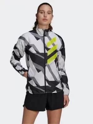 adidas Terrex Parley Agravic Trail Running Wind.rdy Windbreaker, Brown, Size L, Women