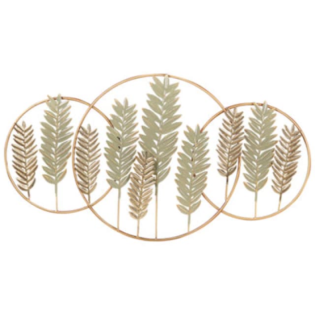 Beliani Wall Decor Leaf Copernicium Metal 50 Cm Gold
