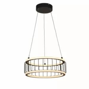 Circolo Cage LED Drum Ceiling Pendant, Black Metal