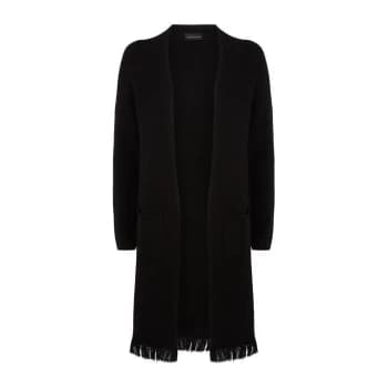 James Lakeland Long Fringe Edge Cardigan - Black