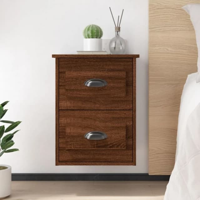 VIDAXL Wall-mounted Bedside Cabinet Brown Oak 41.5x36x53cm Vidaxl 8720845792961