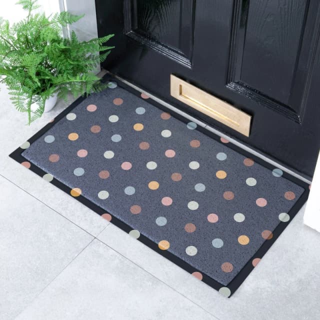 Native Natural Black Polka Dots Doormat (70 X 40Cm)