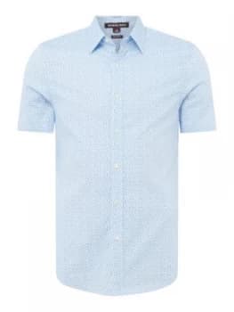 Mens Michael Kors Stripe Geo Stretch Shirt Blue