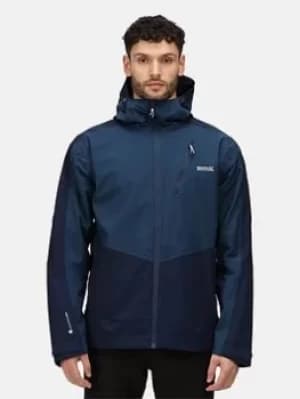 Regatta Highton Stretch Waterproof Hooded Shell Jacket, Blue, Size L, Men