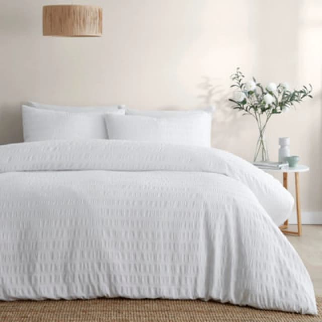 Serene Honely Duvet Cover and Pillowcase Set White