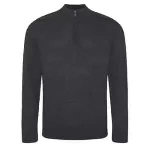 Ecologie Mens Wakhan Zip Neck Sweater (M) (Charcoal)