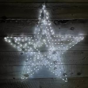 Snowtime - 80cm Ice White 230 LED Star Silhouette Indoor/Outdoor Christmas Decoration With Chasing Lights