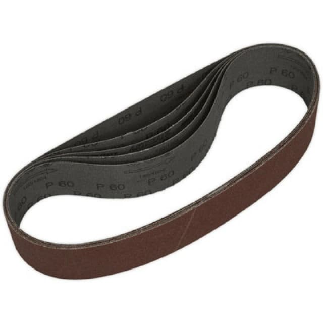 Loops 5 PACK - 50mm x 686mm Sanding Belts - 60 Grit Aluminium Oxide Cloth Backed Loop Multi