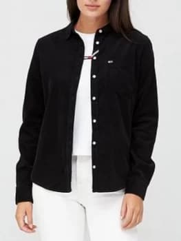Tommy Jeans Regular Fit Cord Shirt - Black