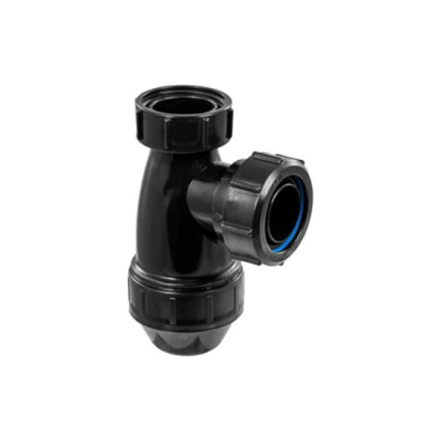 Mcalpine E10-Bl Black 1.25" Shallow Bottle Trap For Basins - Stylish And Efficient Drainage Solution