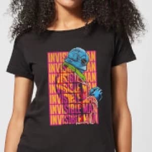 Universal Monsters Invisible Man Retro Womens T-Shirt - Black