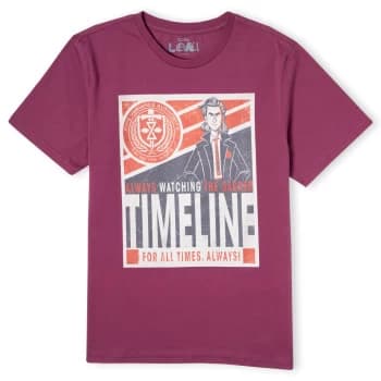 Marvel Timeline Mens T-Shirt - Burgundy - L