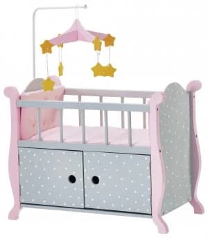 Olivias Little World Polka Dots Doll Furniture Nursery Bed.
