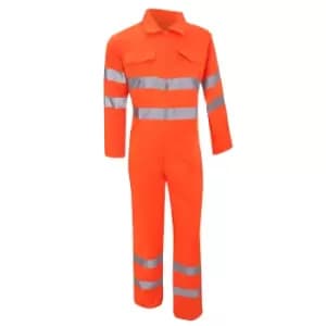 Yoko Hi-Vis Polycotton Coverall / Mens Workwear (3XL) (Hi Vis Orange)