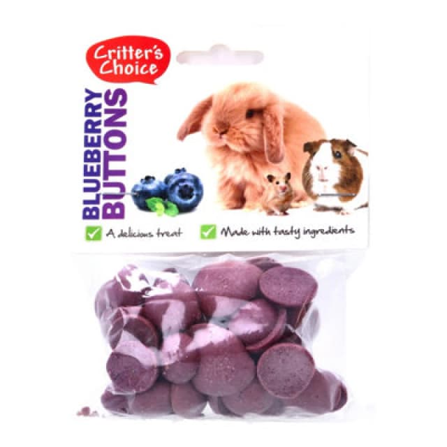 Critters Choice Critter's Choice Blueberry Buttons 40G - Delicious Treats For Small Animals In A Vibrant Blue Color