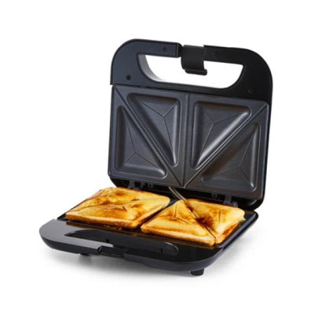 Geepas Toastie Maker 2 Slice Sandwich Toaster Non-Stick Machine Easy Clean 750W Black unisex