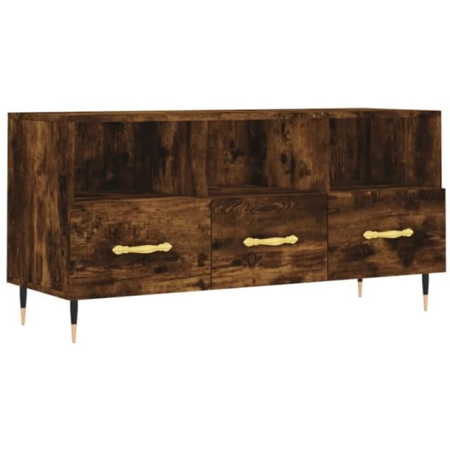 VIDAXL TV Cabinet Smoked Oak 102x36x50cm Engineered Wood Vidaxl 8720845944421