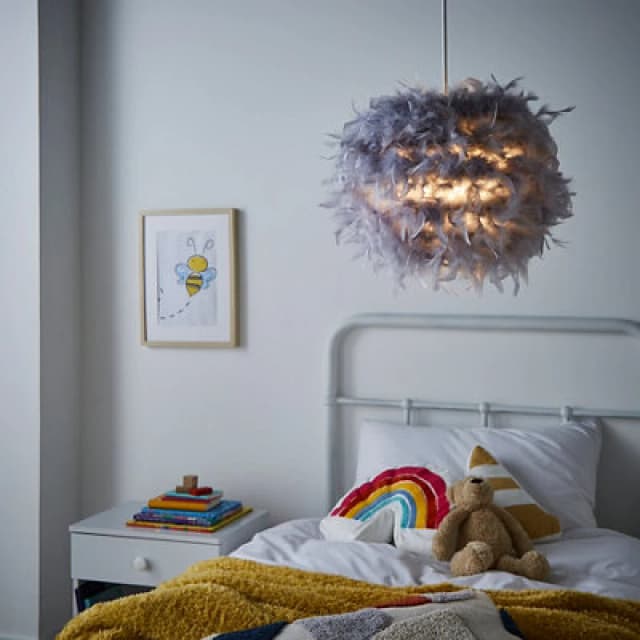 BHS Lighting Glow Feather Easy Fit Light Shade Grey