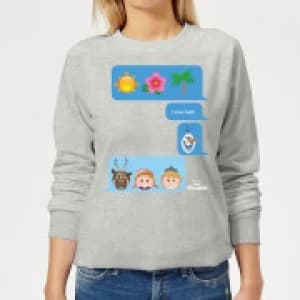 Disney Frozen I Love Heat Emoji Womens Sweatshirt - Grey - L