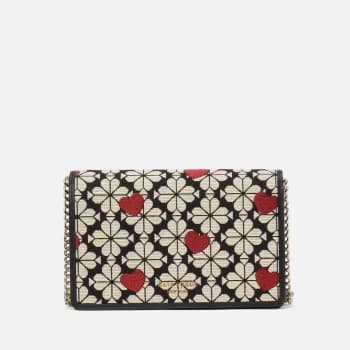 Kate Spade New York Womens Spade Flower Wallet Chain - Black Multi