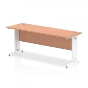 Trexus Desk Rectangle Cable Managed White Leg 1800x600mm Beech Ref