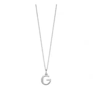 Beginnings Sterling Silver Art Deco Initial G Cubic Zirconia Pendant P4729C